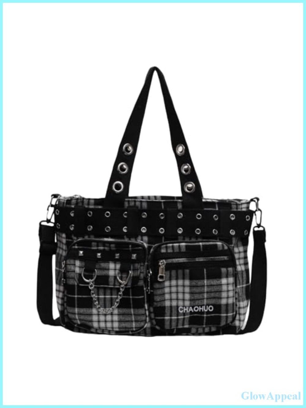 Goth Punk Messenger Bag Emo Gothic Shoulder Bag Canvas